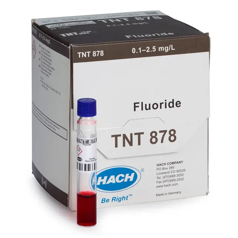 HACH Fluoride TNTplus Vial Test (0.1-2.5 mg/L F), 25 Tests PN.TNT878