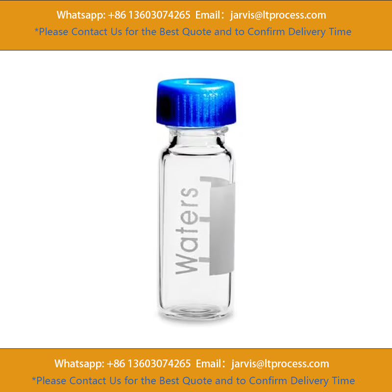 Waters 186000307DV Deactivated Clear Glass 12 x 32 mm Screw Neck Vial with Cap and Preslit PTFE/Silicone Septum, 2 mL Volume, 100/pk