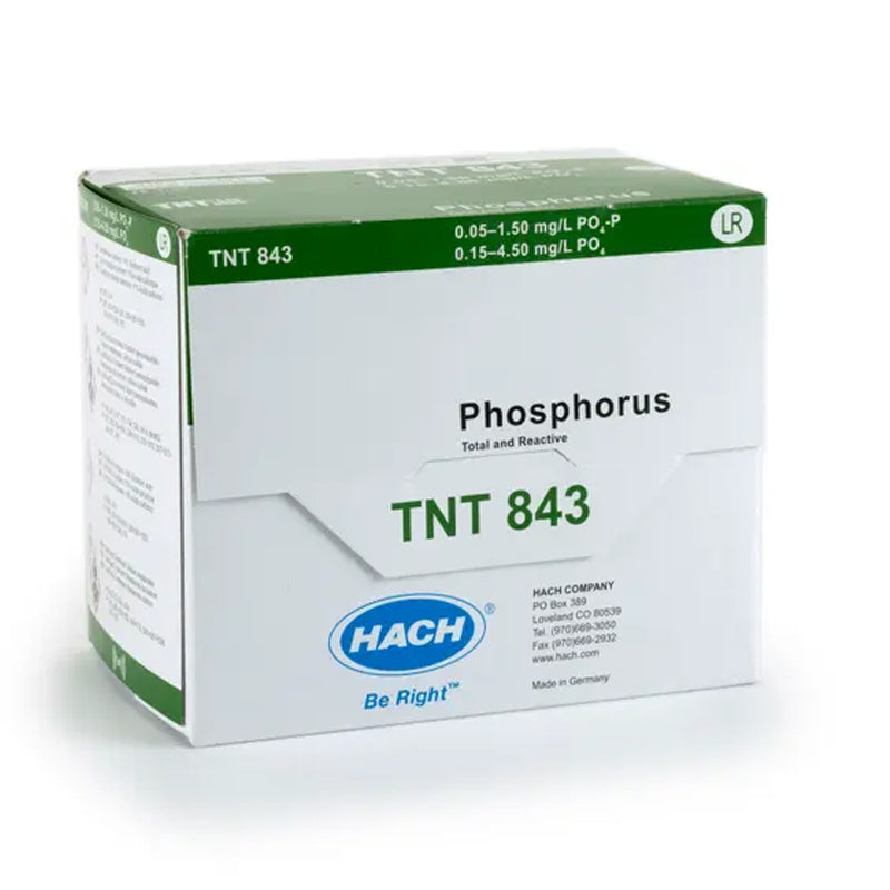 HACH Phosphorus (Reactive and Total) TNTplus Vial Test, LR (0.15-4.50 mg/L PO₄), 25 Tests PN.TNT843