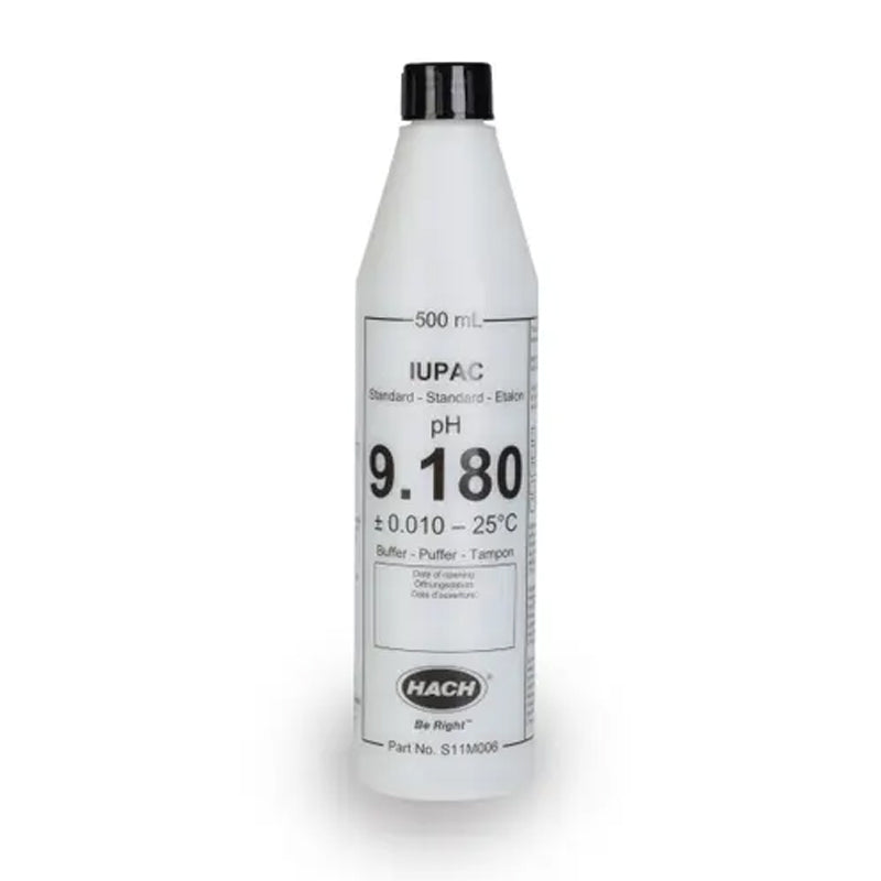 HACH pH 9.180 Certified Reference Material CRM Buffer Standard Solution, IUPAC, 500 mL PN.S11M006