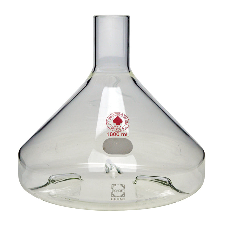 WHEATON culture flasks for incubation and dilution, with three baffles, without caps.