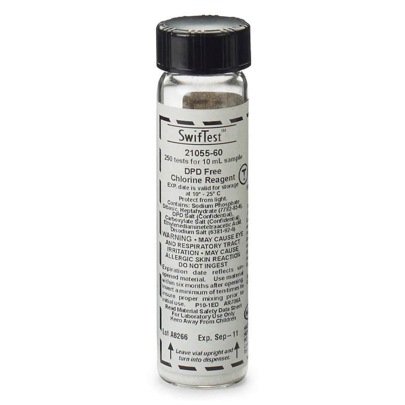 HACH DPD Free Chlorine Reagent, Swiftest™ Dispenser Refill Vial, Approximately 250 Tests PN.2105560
