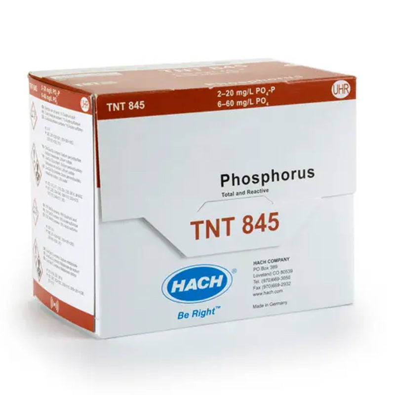 HACH Phosphorus (Reactive and Total) TNTplus Vial Test, UHR (6-60 mg/L PO₄), 25 Tests PN.TNT845