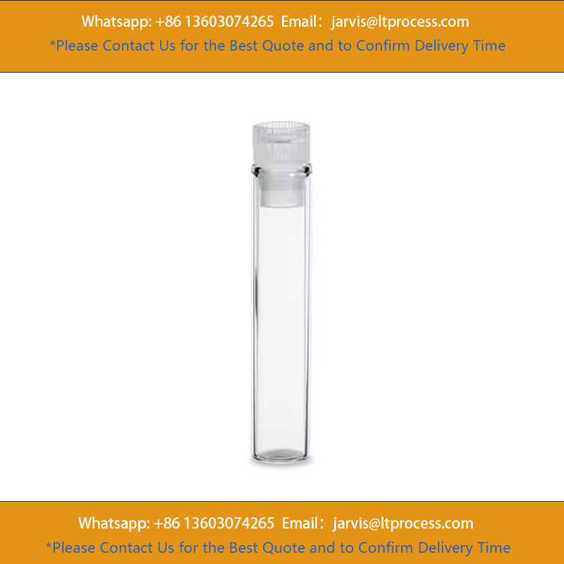 Waters WAT025054DV Deactivated Clear Glass 8 x 40 mm Snap Neck Vial, with Cap and PTFE Septum, 1 mL Volume, 250/pk