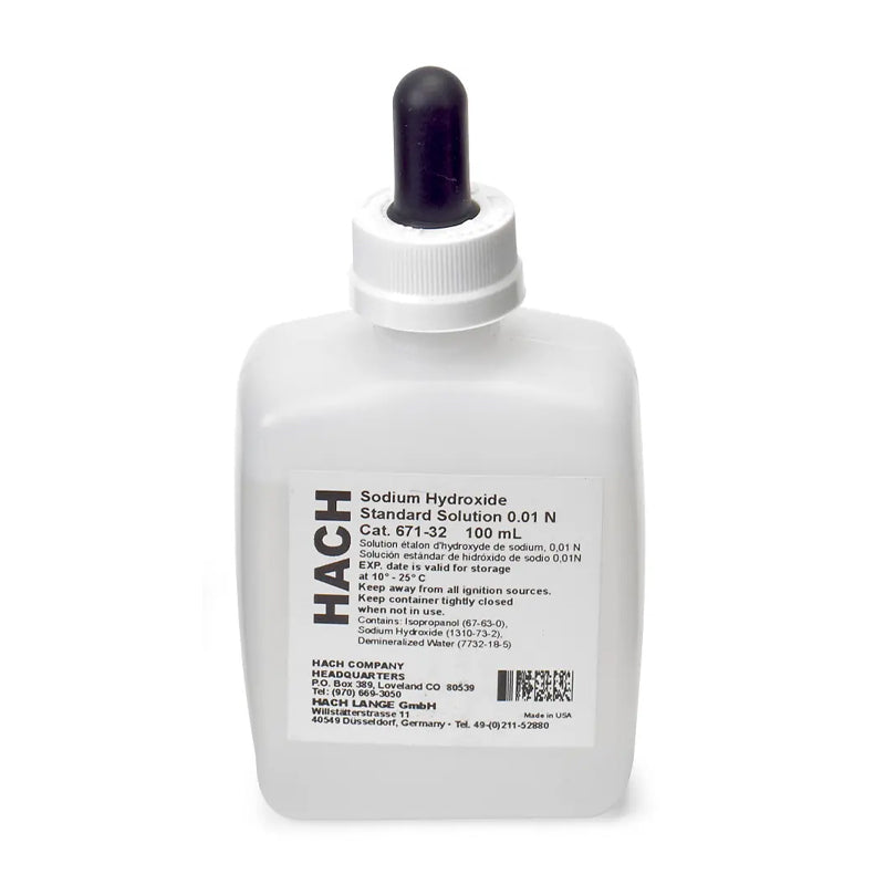 HACH Sodium hydroxide standard solution, 0.01 N, 100 mL MDB PN.67132