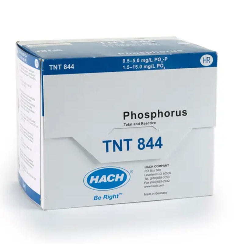 HACH Phosphorus (Reactive and Total) TNTplus Vial Test, HR (1.5-15.0 mg/L PO₄), 25 Tests PN.TNT844