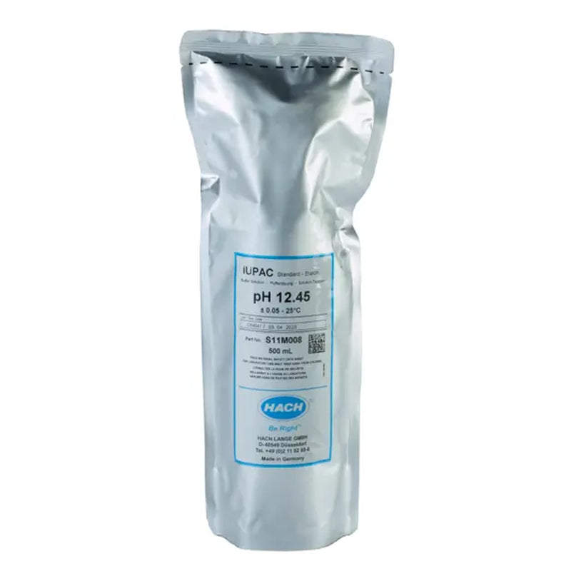 HACH pH 12.45 Certified Reference Material CRM Buffer Standard Solution, IUPAC, 500 mL PN.S11M008