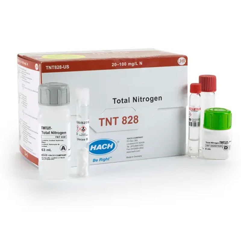 HACH Nitrogen (Total) TNTplus Vial Test, UHR (20-100 mg/L N), 25 Tests PN.TNT828