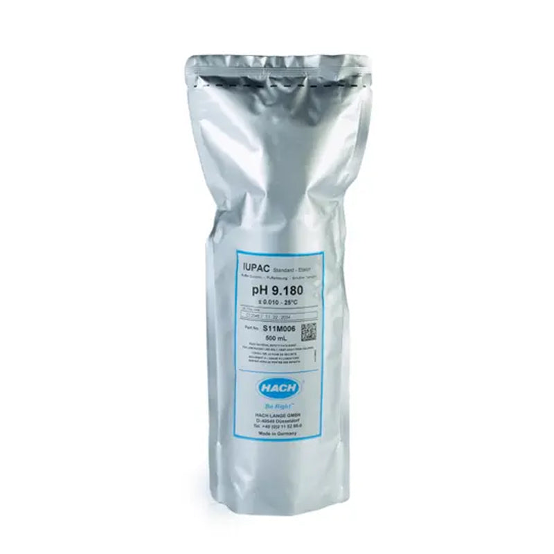 HACH pH 9.180 Certified Reference Material CRM Buffer Standard Solution, IUPAC, 500 mL PN.S11M006