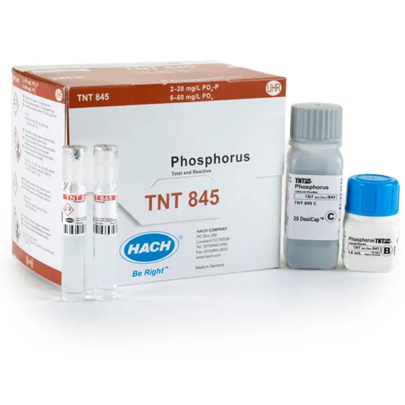 HACH Phosphorus (Reactive and Total) TNTplus Vial Test, UHR (6-60 mg/L PO₄), 25 Tests PN.TNT845