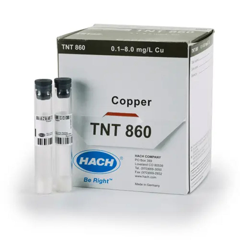 HACH Copper TNTplus Vial Test (0.1-8.0 mg/L Cu), 25 Tests PN.TNT860