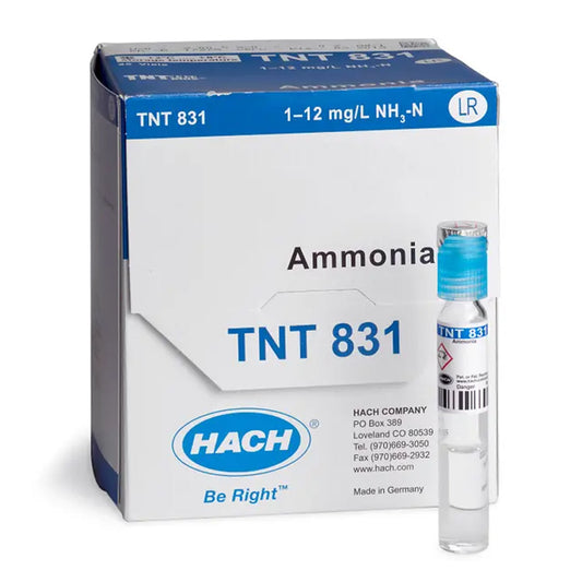 HACH Ammonia TNTplus Vial Test, LR (1-12 mg/L NH₃-N), 25 Tests PN.TNT831