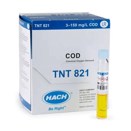 HACH Chemical Oxygen Demand (COD) TNTplus Vial Test, LR (3-150 mg/L COD), 25 Tests PN.TNT821