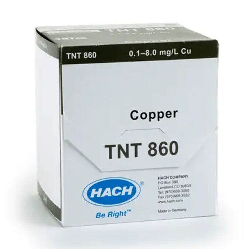 HACH Copper TNTplus Vial Test (0.1-8.0 mg/L Cu), 25 Tests PN.TNT860