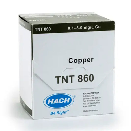 HACH Copper TNTplus Vial Test (0.1-8.0 mg/L Cu), 25 Tests PN.TNT860