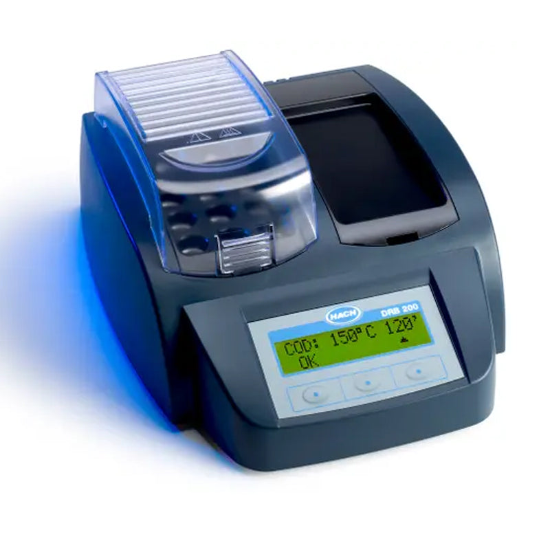 HACH DRB200 Digital Reactor Block: 9 x 16 mm vial wells, 2 x 20 mm vial wells, 115 VAC PN.LTV082.80.30001