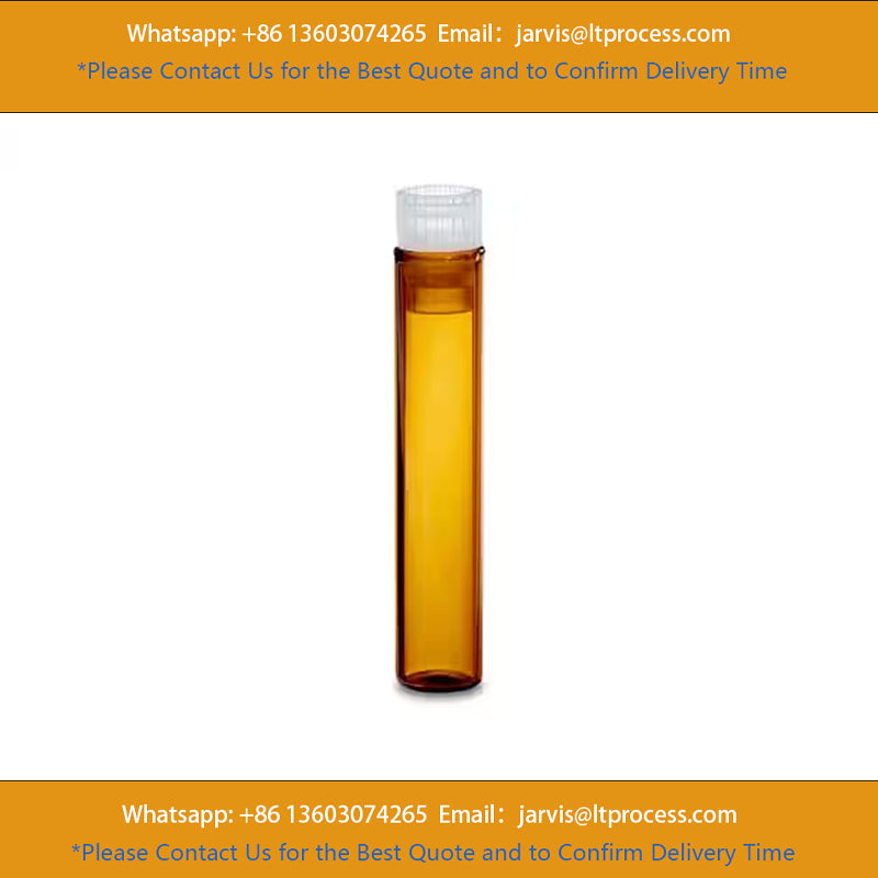 Waters WAT025053DV Deactivated Amber Glass 8 x 40 mm Snap Neck Vial, with Cap and PTFE Septum, 1 mL Volume, 250/pk