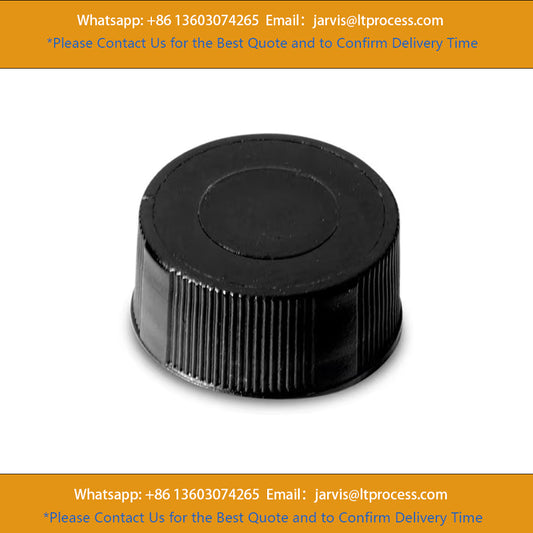 Waters 186007187 9 mm Solid Black Cap with PTFE/Silicone liner, 100/pk