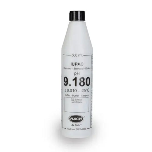 HACH pH 9.180 Certified Reference Material CRM Buffer Standard Solution, IUPAC, 500 mL PN.S11M006