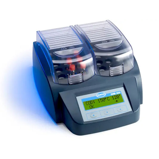 HACH DRB200 Digital Reactor Block for TNTplus: 12x13mm vial wells, 8x20 mm vial wells, 230 VAC PN.DRB200-08