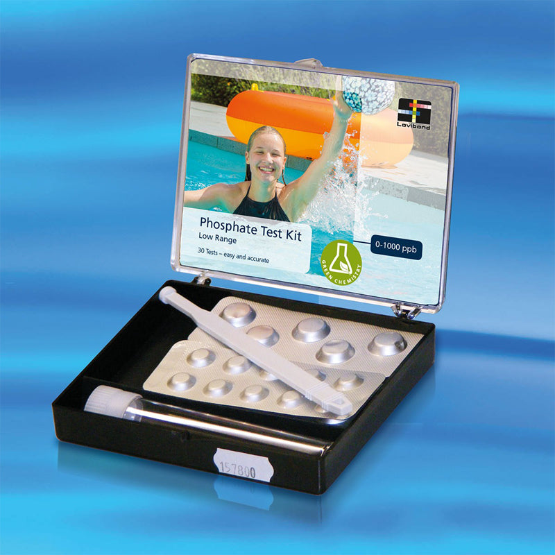 Lovibond 157800 Pooltester water quality analyzer phosphate test kit, stored in a plastic bag.