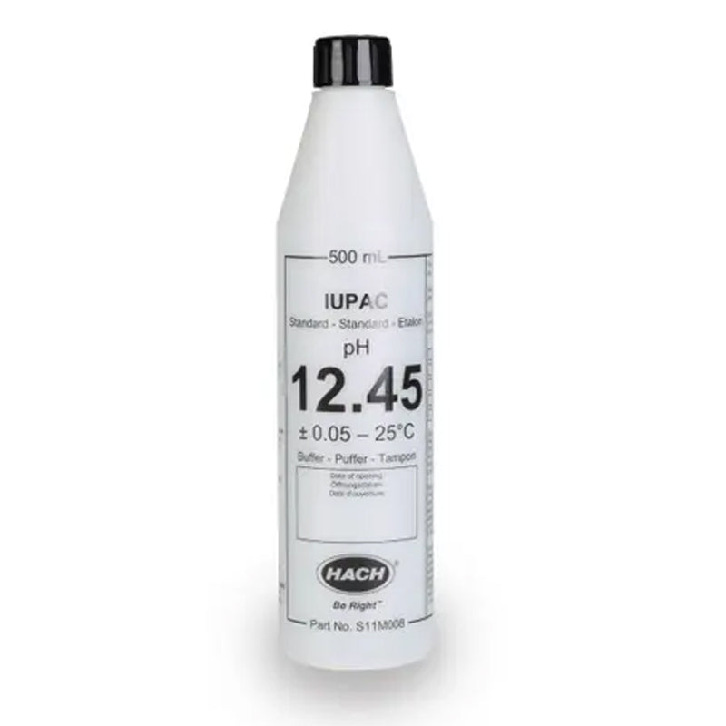 HACH pH 12.45 Certified Reference Material CRM Buffer Standard Solution, IUPAC, 500 mL PN.S11M008