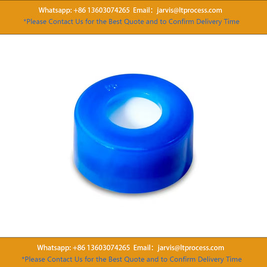 Waters 186000303 Blue, 12 x 32 mm Snap Neck Cap and PTFE/Silicone Septum, 100/pk