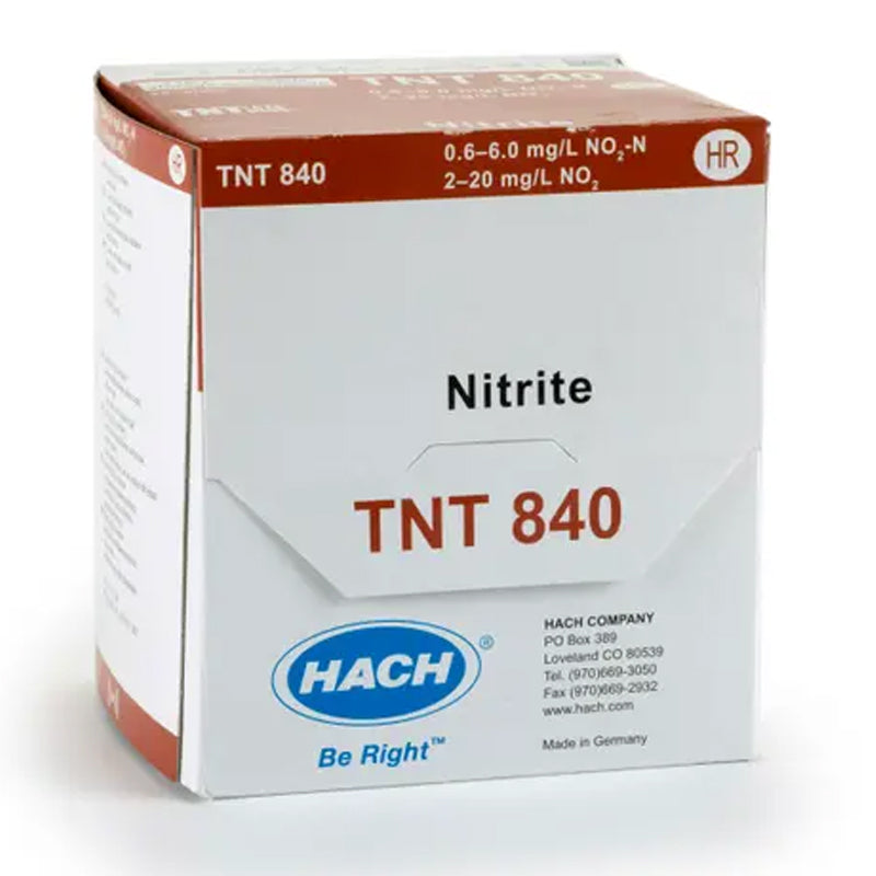 HACH Nitrite TNTplus Vial Test, HR (0.6-6.0 mg/L NO₂-N), 25 Tests PN.TNT840