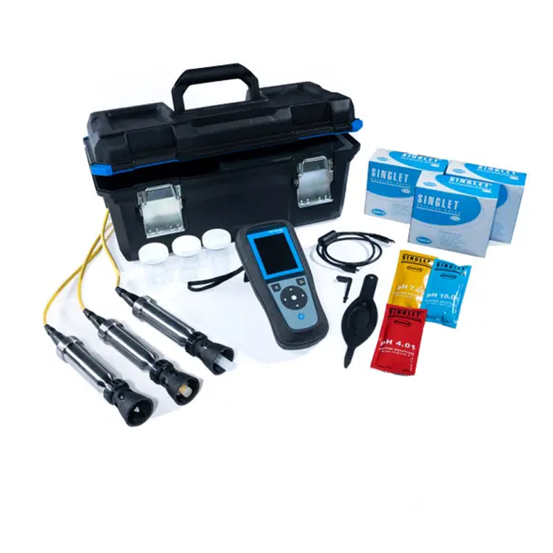 HACH HQ4300 Portable Multi-Meter with Rugged Field Gel pH, Conductivity, and Dissolved Oxygen Electrode, 5 m Cables PN.LEV015.80.43002