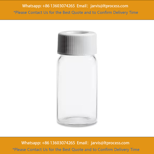 Waters 186004108 Clear Glass Screw Neck Vial, with Cap and Preslit PTFE/Silicone Septum, 20 mL Volume, 100/pk