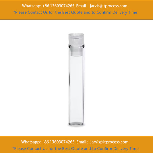 Waters WAT025054DV Deactivated Clear Glass 8 x 40 mm Snap Neck Vial, with Cap and PTFE Septum, 1 mL Volume, 250/pk