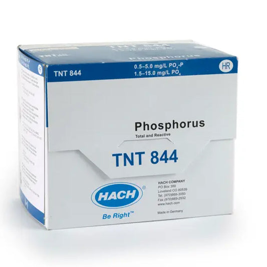 HACH Phosphorus (Reactive and Total) TNTplus Vial Test, HR (1.5-15.0 mg/L PO₄), 25 Tests PN.TNT844
