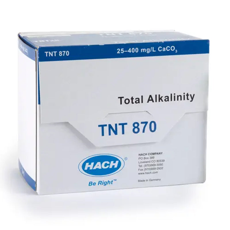 HACH Alkalinity (Total) TNTplus Vial Test (25-400 mg/L CaCO₃), 25 Tests PN.TNT870
