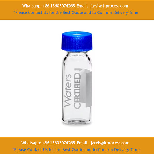 Waters 186000307C LCGC Certified Clear Glass 12 x 32 mm Screw Neck Vial, with Cap and Preslit PTFE/Silicone Septum, 2 mL Volume, 100/pk