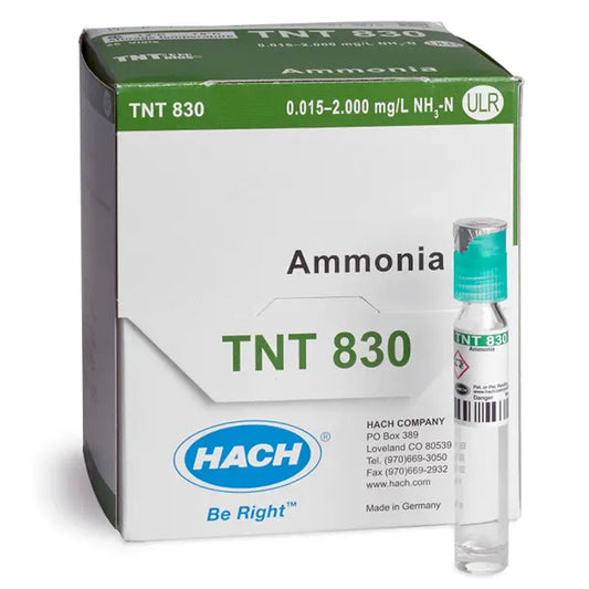HACH Ammonia TNTplus Vial Test, ULR (0.015 - 2.00 mg/L NH₃-N), 25 Tests PN.TNT830